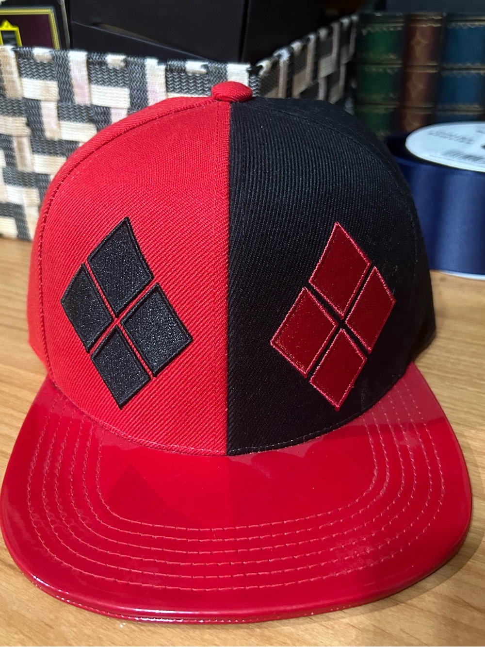 Harley Quinn Two-Tone Red & Black Baseball Cap